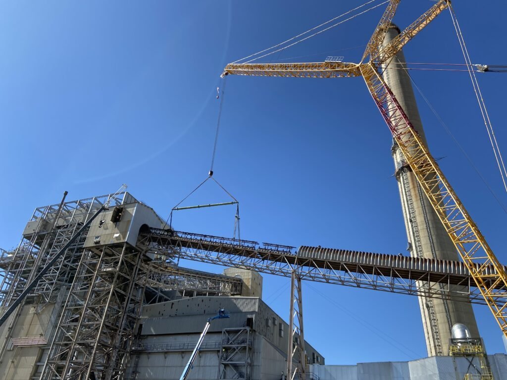 Plant crane operation setting a gallery section