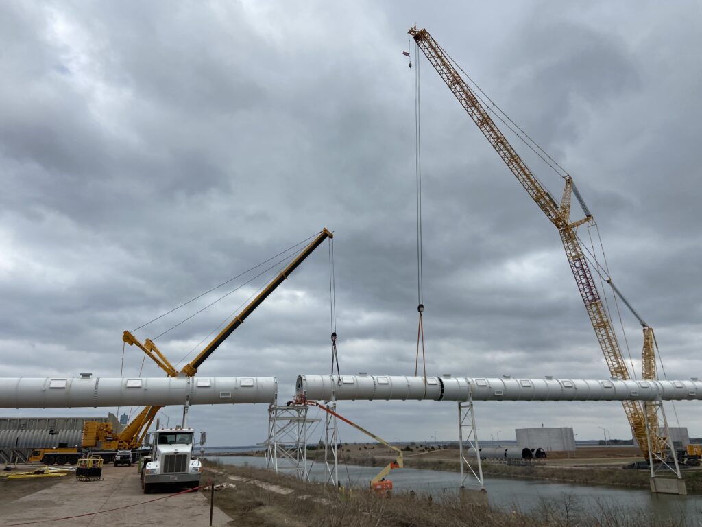 Conveyor tube gallery installation site