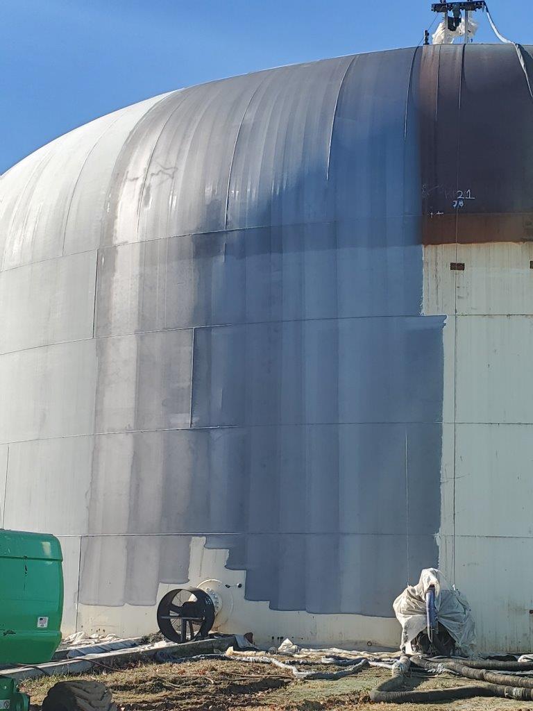 Automated Blasting and Painting on Water Tank Exterior